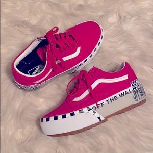 LIKE VERY NEW Hot Pink Old Skool Stacked Sneakers